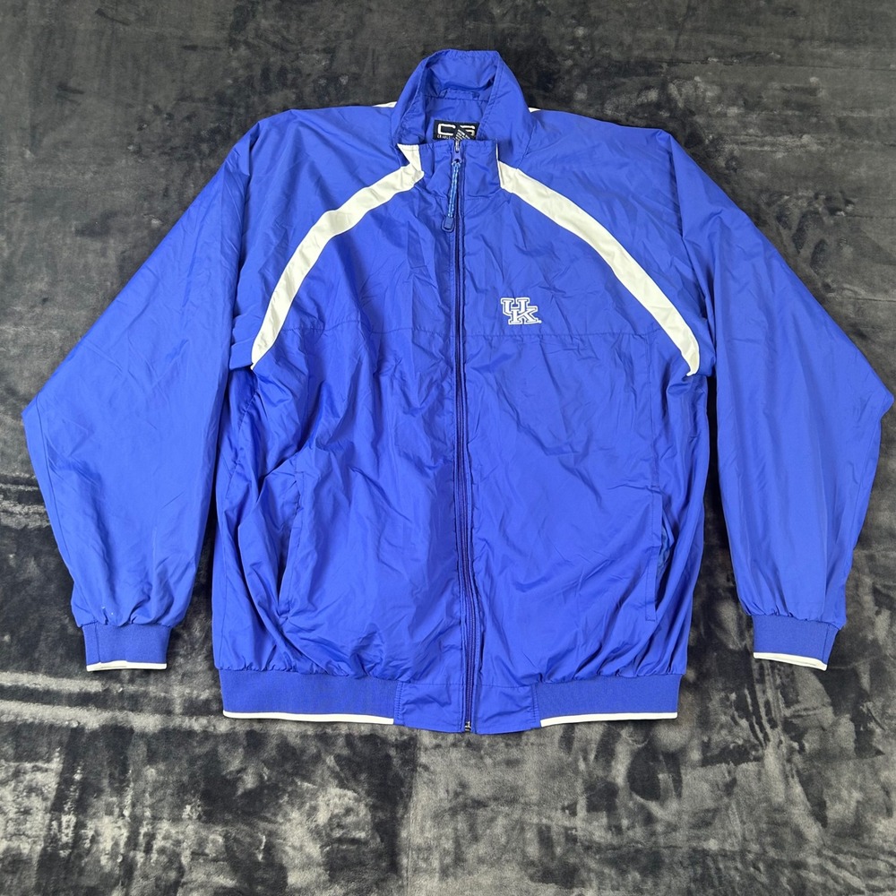 Crable Sportswear Windbreaker Jacket‎ Mens XL Blue Kentucky Wildcats Full Zip